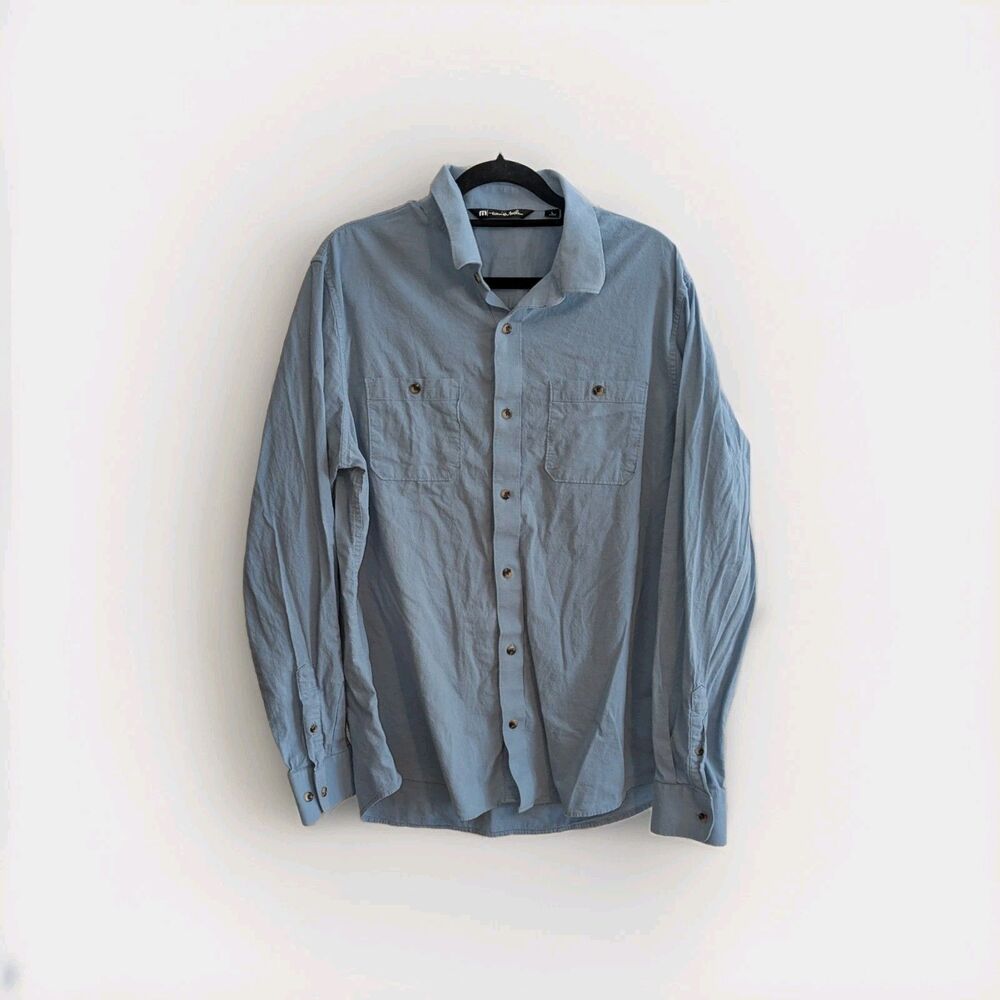 Travis Mathew Blue Chambray Button Front Shirt‎ - Large Preppy Normcore
